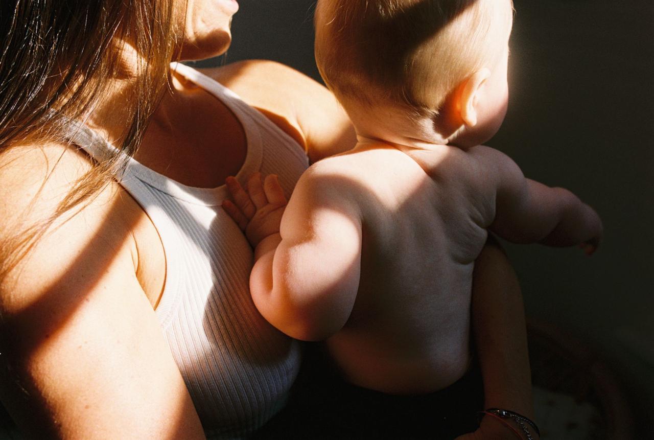 Mother holding baby