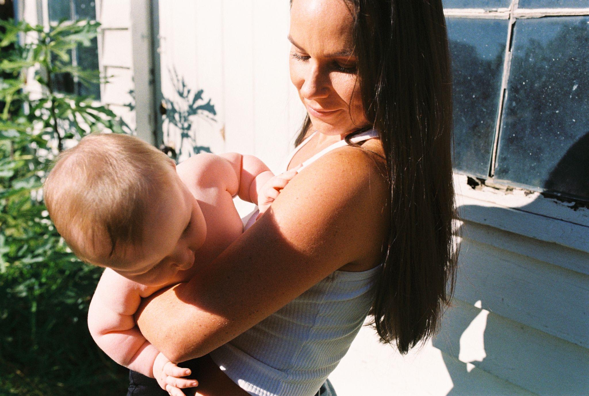 Mother holding baby
